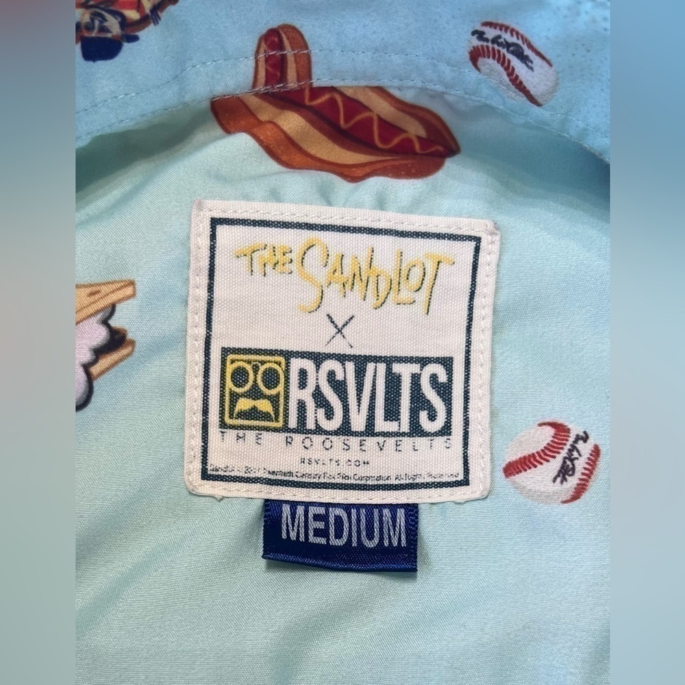 Sandlot Roosevelt Classic Button Down Baseball Theme Shirt - Picture 8 of 9